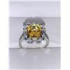 Image 1 : Silver .925 Ladies Cluster 2.4 Carat Emerald Cut Yellow Topaz ring
