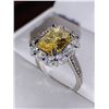 Image 3 : Silver .925 Ladies Cluster 2.4 Carat Emerald Cut Yellow Topaz ring