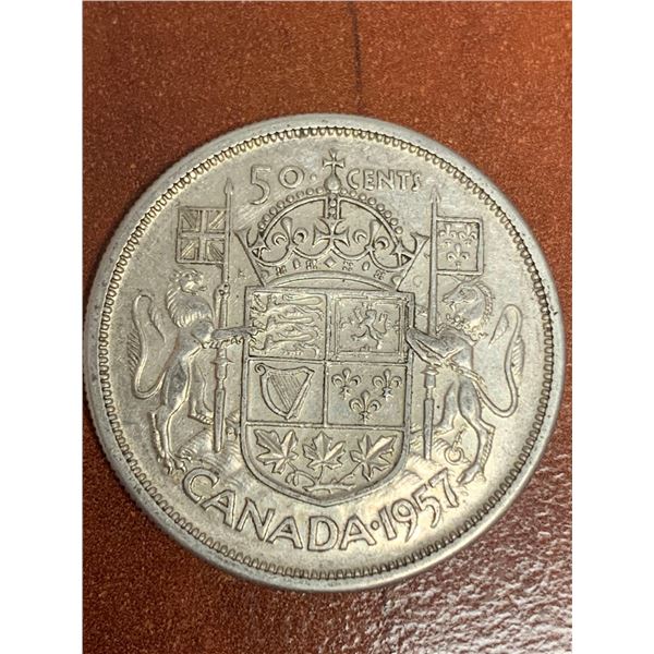 Vintage Canada 1957 Silver Half dollar Coin