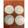 Image 2 : Vintage Canada King George VI Sequential Set of Silver Quarters 1949-1952