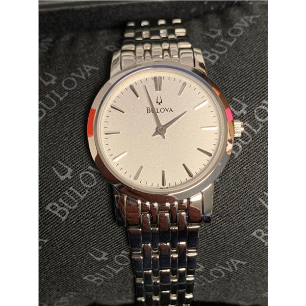 NEW IN BOX Bulova Model 96L131 Silver Wrist Watch includes box and owners guide and warranty