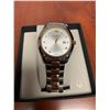 Image 2 : NEW IN BOX Bulova Model 98D125 Silver 2 tone Gents Date Face Wrist Watch includes box and owners gui