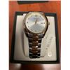 Image 3 : NEW IN BOX Bulova Model 98D125 Silver 2 tone Gents Date Face Wrist Watch includes box and owners gui