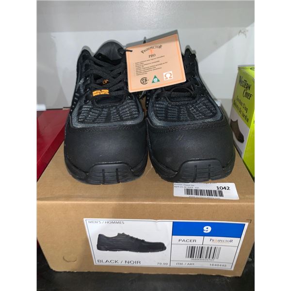 Prospector Mens Pacer size 9 Black Steel Toe Shoes