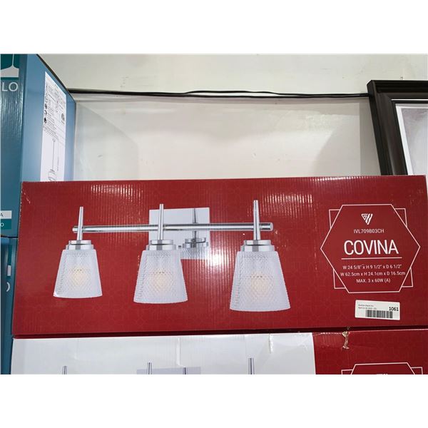 Canarm Covina Bathroom Vanity Light - 3 Lights - Glass - Chrome