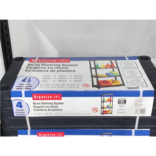 Organize-It Resin Shelving System 4 Levels 12.25"x24.25"x25"h