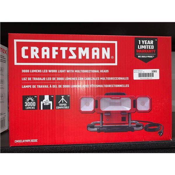 Craftsman 3000 Lumens LED Work Light W/ Mulitdirectional Heads