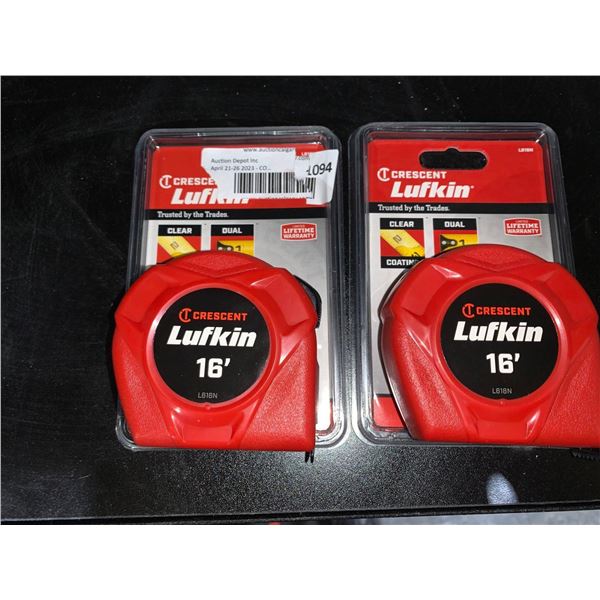 Lufkin 16' Tape Measure lot of 2