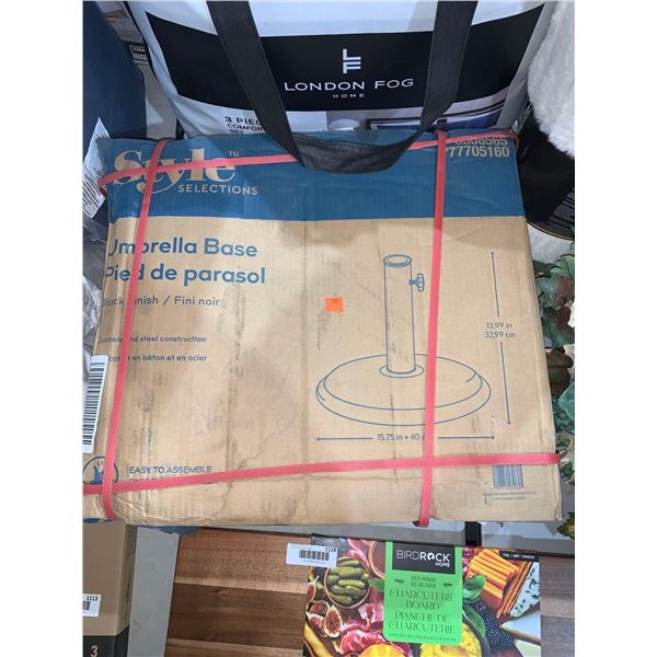 Style Selection Umbrella Base Black Finish