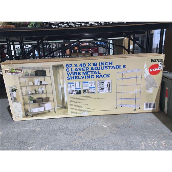 82" x 48" x 18" 6 layer adjustable wire metal shelving rack