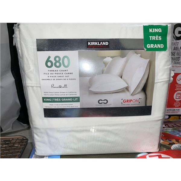 Kirkland 680 Thread Count 6pc Sheet Set King Size