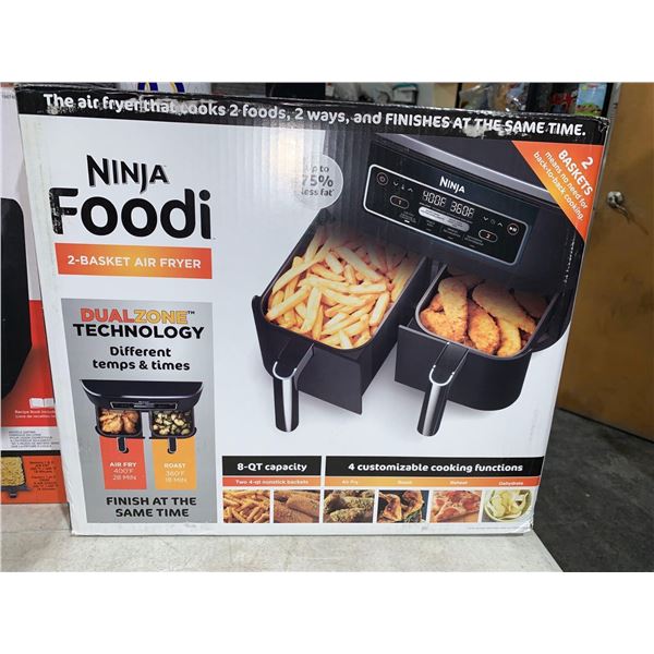 Ninja Foodi 2 Basket Air Fryer Dua; Zone Technology