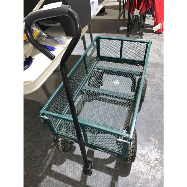 Heavy Duty Lawn & Garden Wagon with Opening End Gate and inflated Wheels