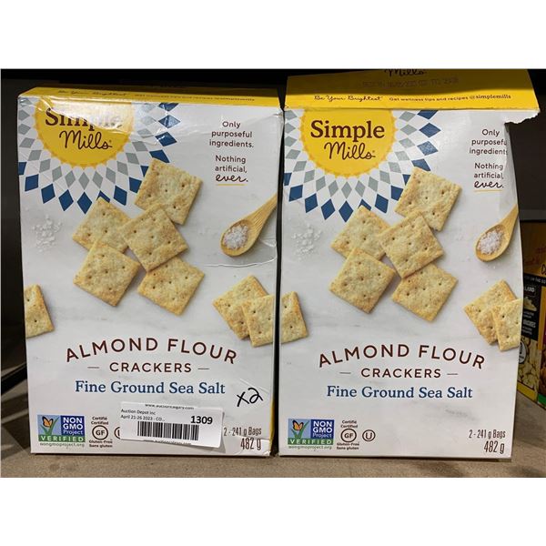 Simple Mills Almond Flour Crackers - Fine Ground Sea Salt  2x(2x241g)