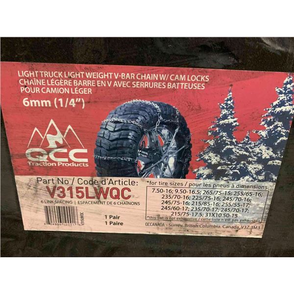 QCC Traction Product Light Truck Tire Chains with cam locks 1/4"