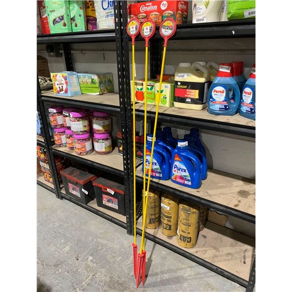 Lot of 3 Vision Sturdy Fiberglass Reflective Rod Markers