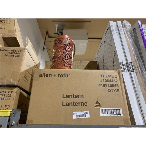 Allen & Roth Battery Operated Hanging LED Lit Lantern - Lot of 6