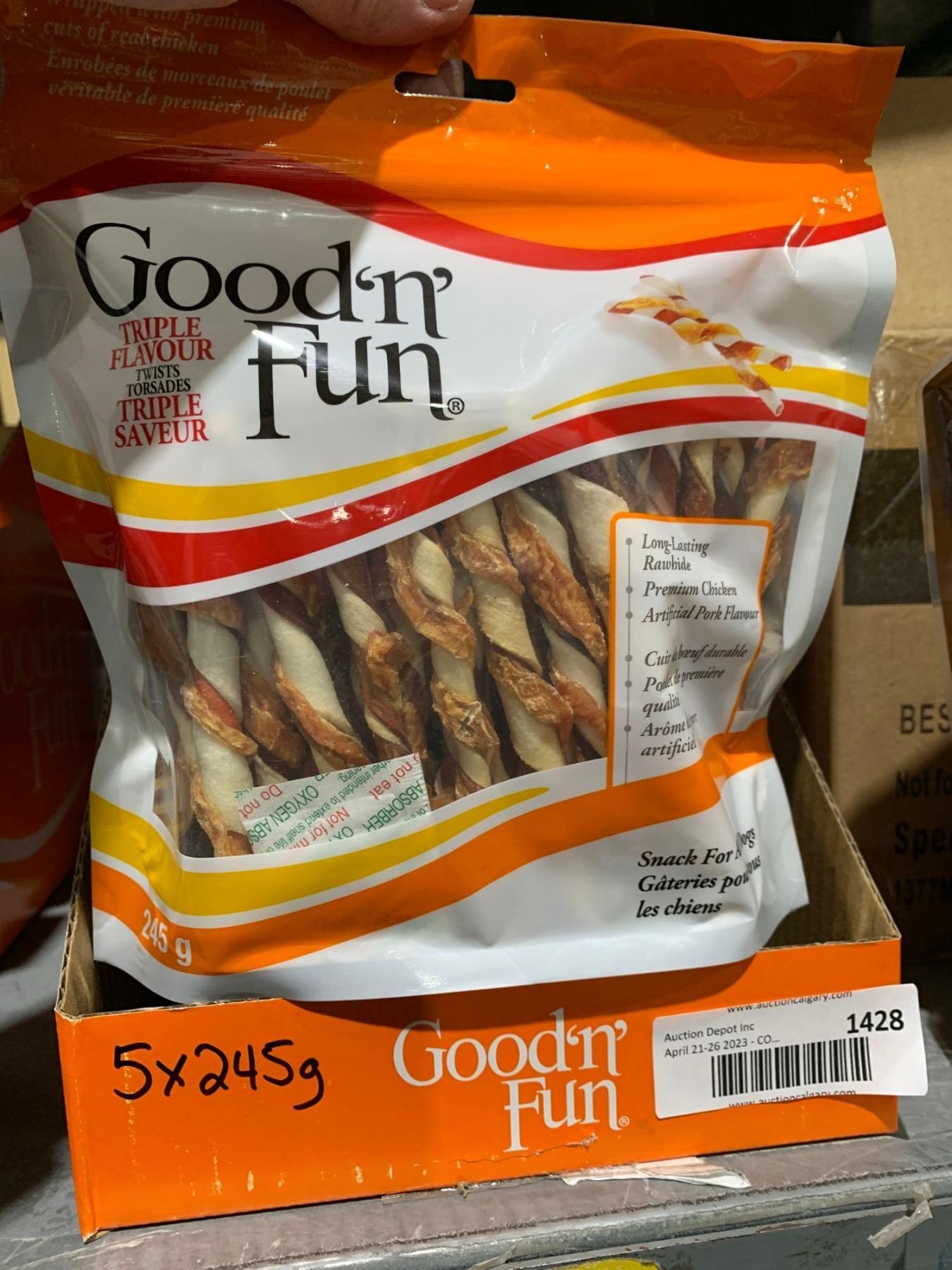 Good n' Fun Triple Flavor Twists Dog Treats - 5x245g