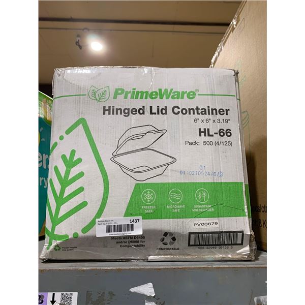 PrimeWare Hinged Lid Container - 500 Count