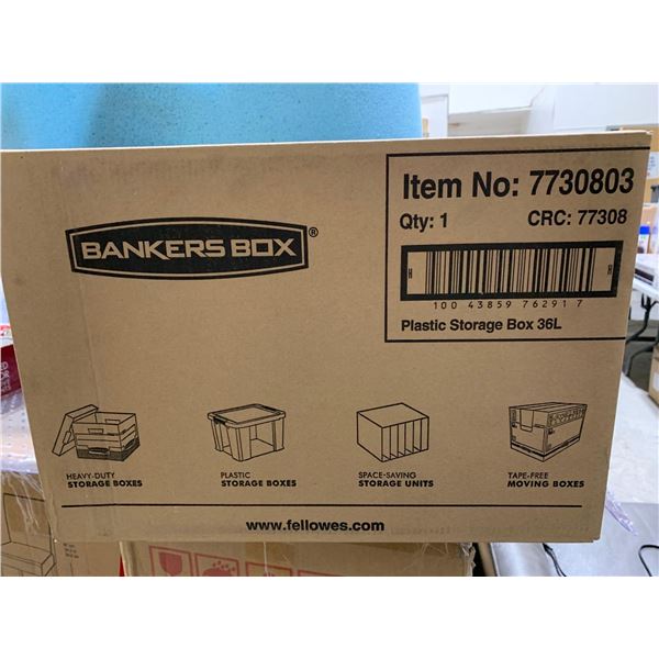 Fellows Plastic Bankers Box with Lid 36L