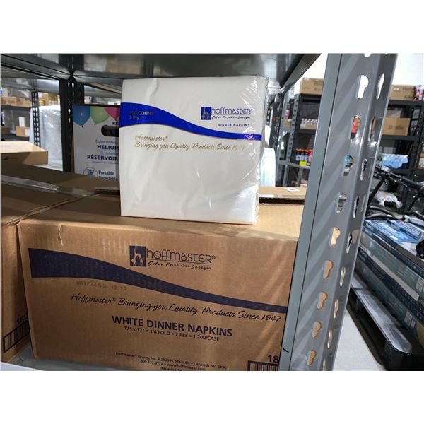 Hoffmaster White Dinner Napkins 17"x17" - 1/4 fold  - 2 Ply - 1200 Count