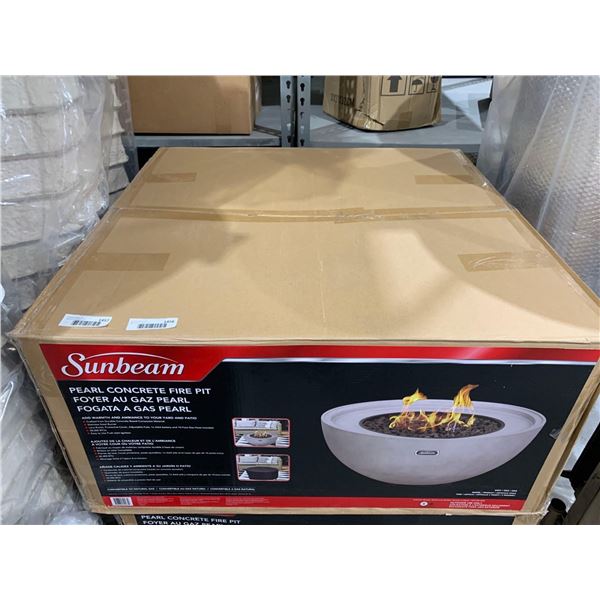 NEW Sunbeam Pearl Concrete Fire Bowl 31.5" x 31.5" x 14.5" Propane or Natural Gas