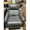 Image 1 : Electric Grey Leatherette Recliner Chair with Hidden Arm Rest Cup Holders
