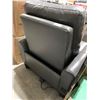 Image 2 : Electric Grey Leatherette Recliner Chair with Hidden Arm Rest Cup Holders