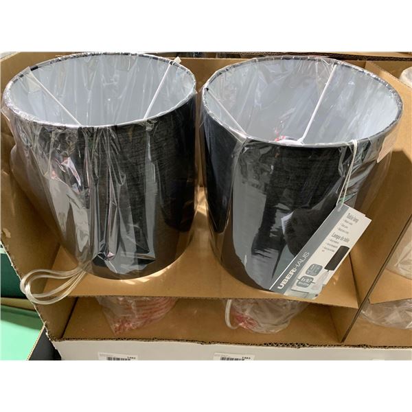 Uber Haus Table Lamp Clear Glass Base ND Linen Fabric Shade - Lot of 2