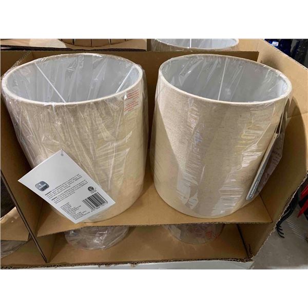 Uber Haus Table Lamp Clear Glass Base ND Linen Fabric Shade - Lot of 2