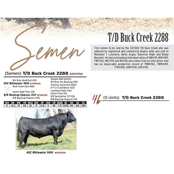 {5 Units} T/D Buck Creek 2288