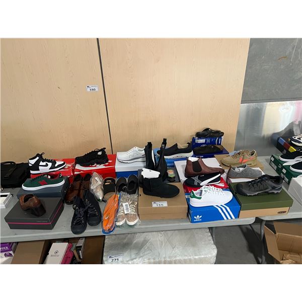 LARGE LOT OF  ASSORTED SIZE AND STYLE MEN'S AND WOMEN'S FOOTWEAR INCLUDING ADIDAS, NIKE,