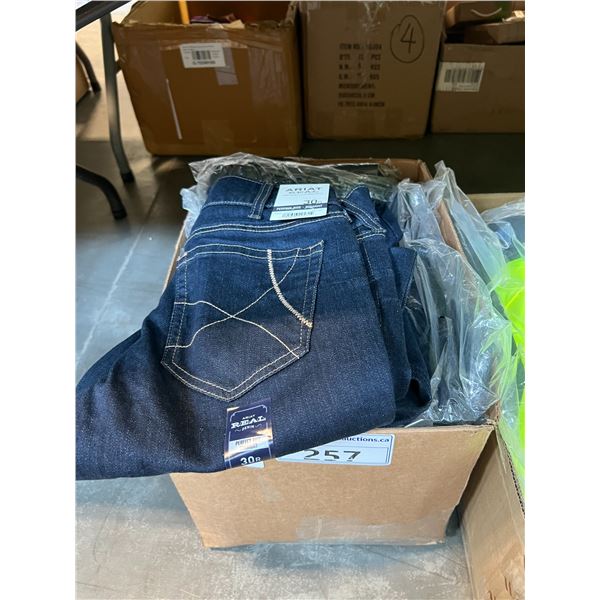 BOX OF ASSORTED ARIAT JEANS