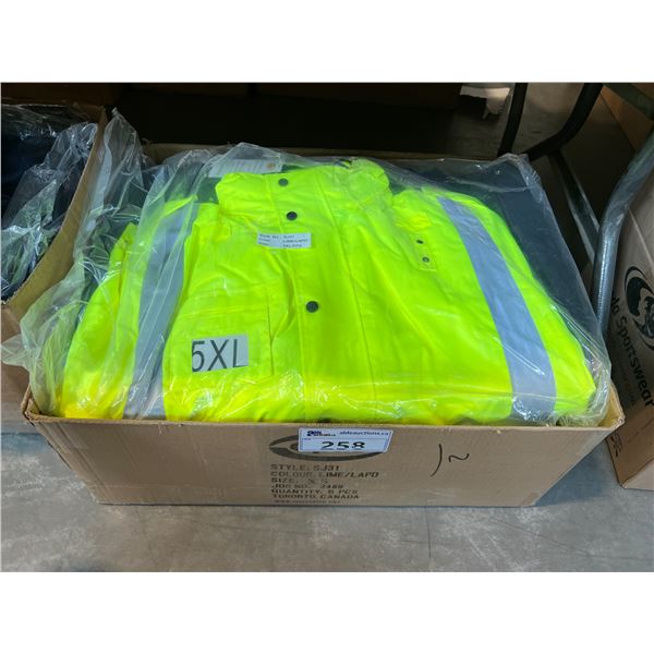 BOX OF ASSORTED OPUS NEON YELLOW REFLECTIVE SAFETY JACKETS