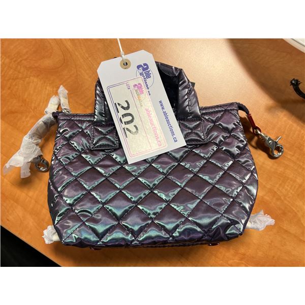 MZ WALLACE NEW YORK PURPLE QUILTED NORDSTROM HAND BAG WITH SHOULDER STRAP INCLUDED