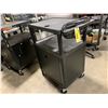 Image 2 : BLACK 24"W X 18"D X 35"H POWERED MOBILE PLASTIC AUDIO / VIDEO CART WITH ENCLOSED BOTTOM CABINET