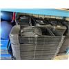 Image 2 : STACK OF APPROXIMATELY 42 BLACK METAL / PLASTIC FOLDING EVENT CHAIRS ON METAL MOBILE CHAIR CART