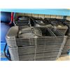 Image 2 : STACK OF APPROXIMATELY 42 BLACK METAL / PLASTIC FOLDING EVENT CHAIRS ON METAL MOBILE CHAIR CART
