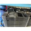 Image 2 : STACK OF APPROXIMATELY 42 BLACK METAL / PLASTIC FOLDING EVENT CHAIRS ON METAL MOBILE CHAIR CART