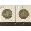 Image 1 : 1918 & 1918-S WALKING LIBERTY HALF DOLLARS