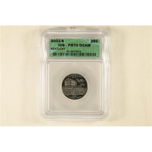 2001-S KENTUCKY QUARTER ICG PR70 DCAM