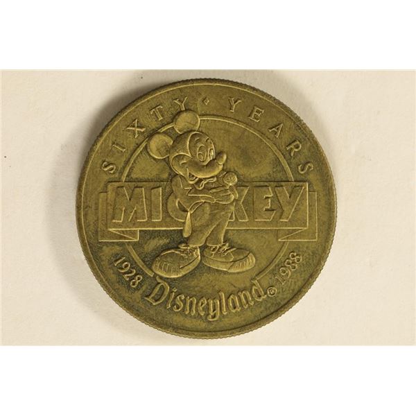 1988 DISNEY LAND METAL TOKEN CELEBRATING 60