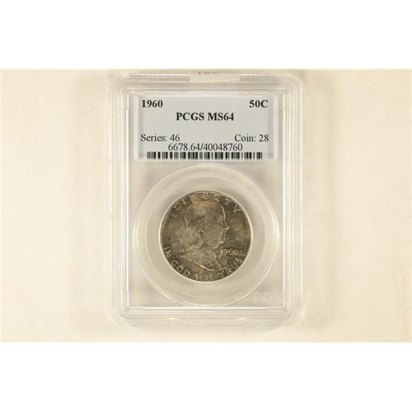 1960 SILVER FRANKLIN HALF DOLLAR PCGS MS64