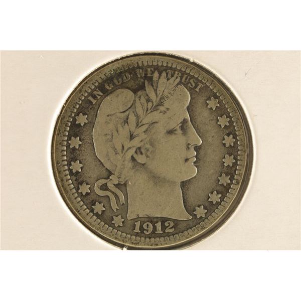 1912 SILVER BARBER QUARTER (FINE)