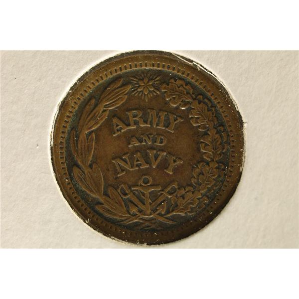 CIVIL WAR TOKEN  THE FEDERAL UNOIN MUST AND SHALL