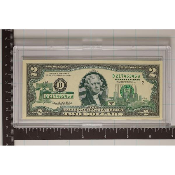 2003-A US $2 FRN WITH PENNSYLVANIA OVERLAY CU