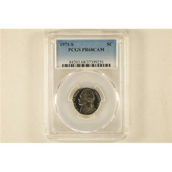 1971-S JEFFERSON NICKEL PCGS PR68 DCAM