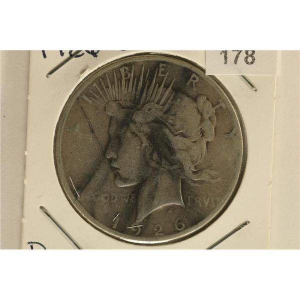 1926-S PEACE SILVER DOLLAR TONING STRIPES ON OBV