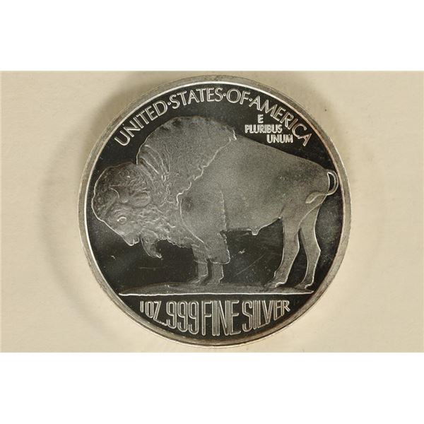 1 TROY OZ .999 FINE SILVER PROOF ROUND INDIAN /