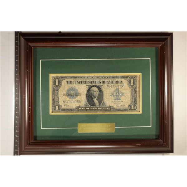 1923 US $1 SILVER CERTIFICATE HORSE BLANKET IN A